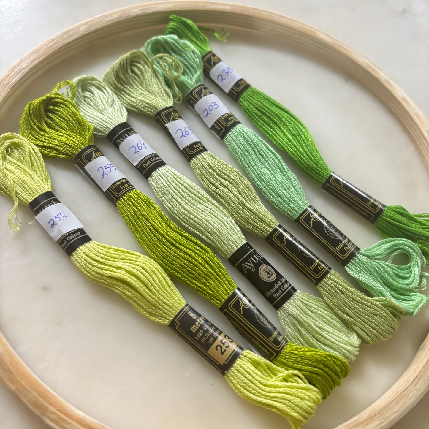 Embroidery Threads - Green Hues I