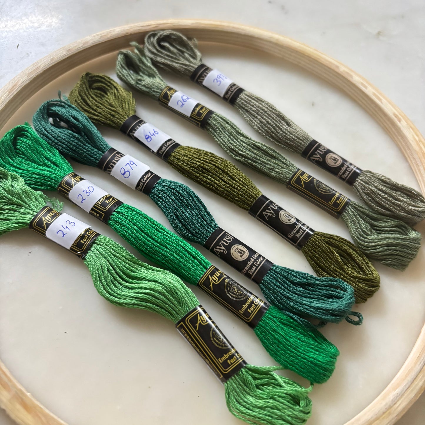 Embroidery Threads - Green Hues II