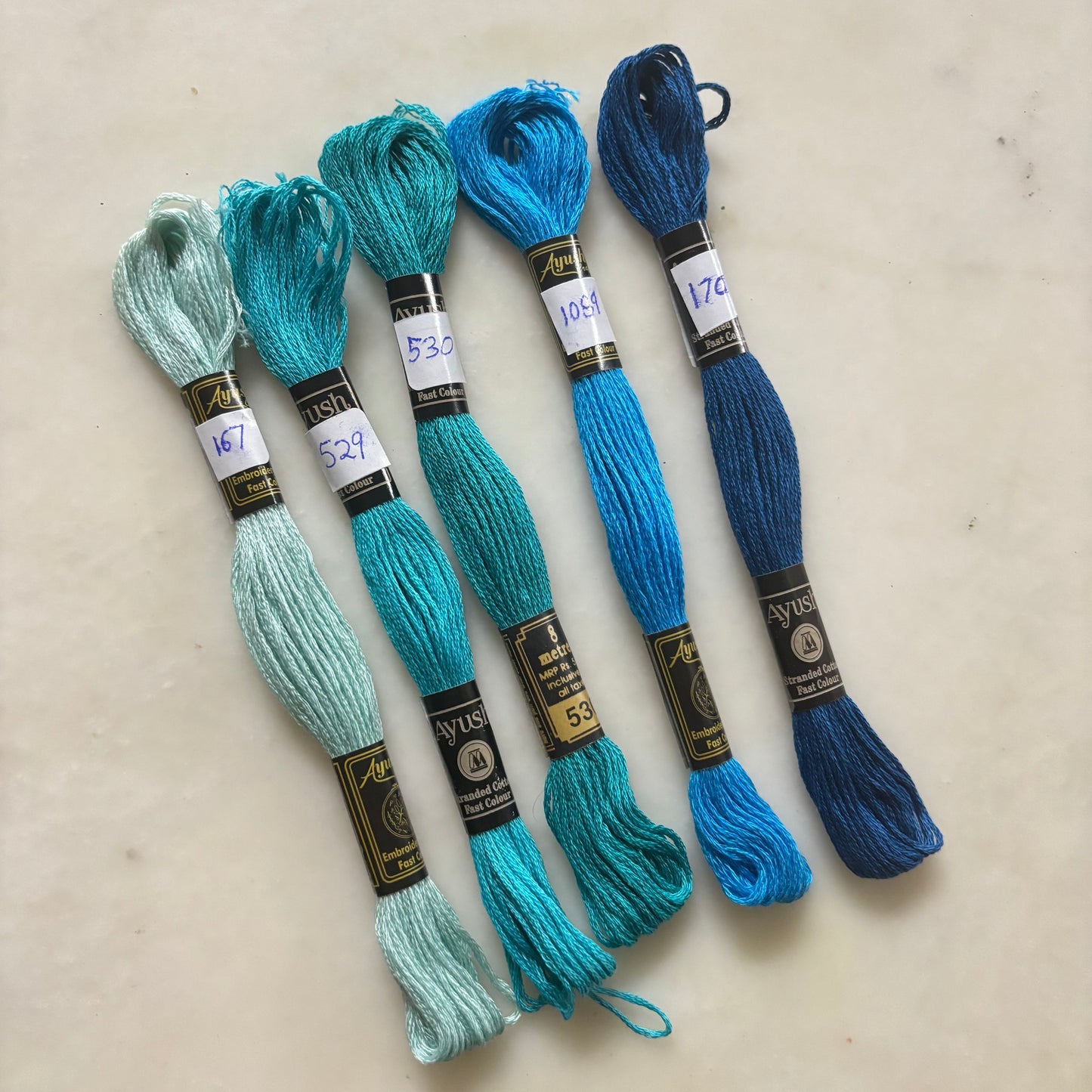 Embroidery Threads - Blue Hues I