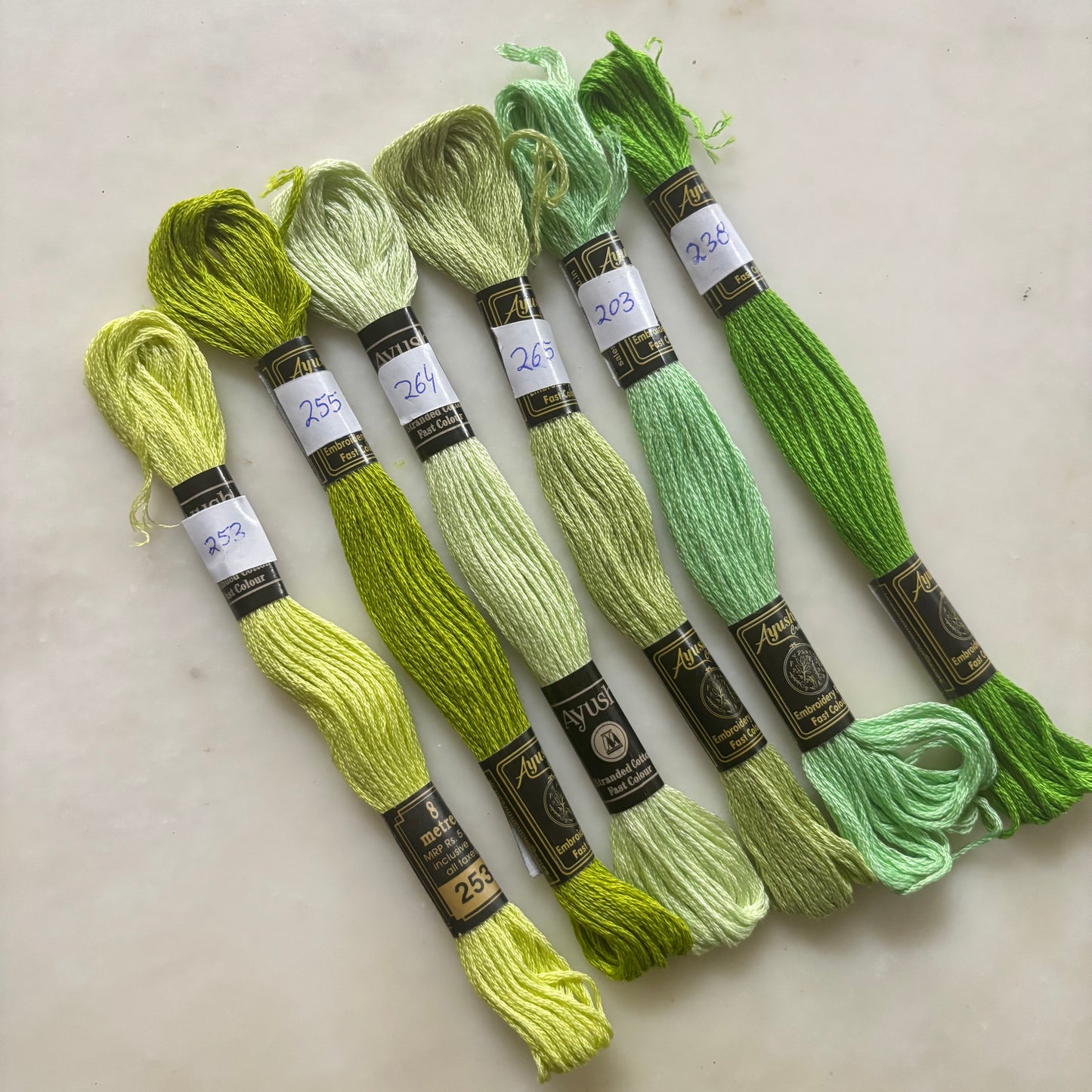 Embroidery Threads - Green Hues I